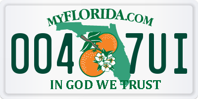 FL license plate 0047UI