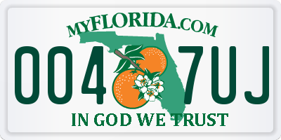 FL license plate 0047UJ