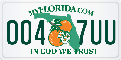 FL license plate 0047UU