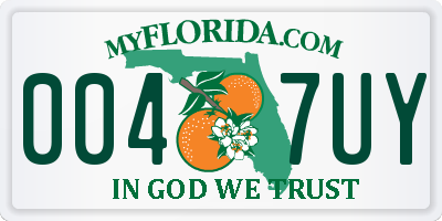 FL license plate 0047UY