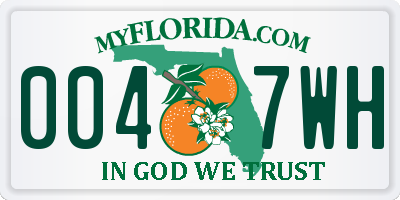 FL license plate 0047WH