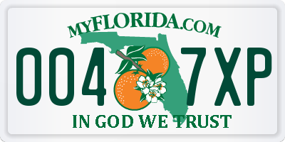 FL license plate 0047XP