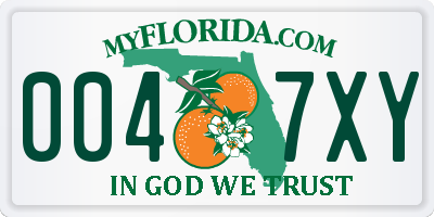 FL license plate 0047XY