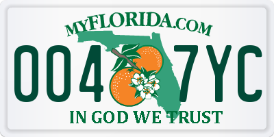 FL license plate 0047YC