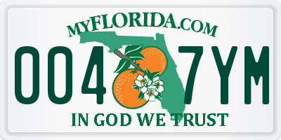 FL license plate 0047YM