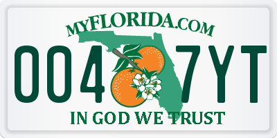 FL license plate 0047YT