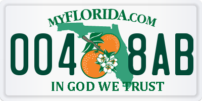 FL license plate 0048AB