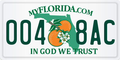 FL license plate 0048AC