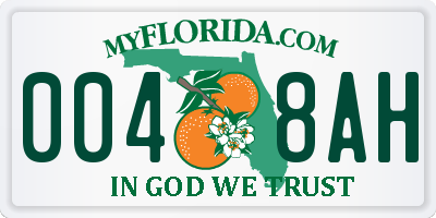FL license plate 0048AH