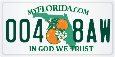 FL license plate 0048AW