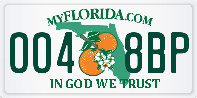 FL license plate 0048BP