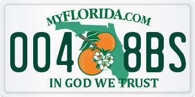 FL license plate 0048BS