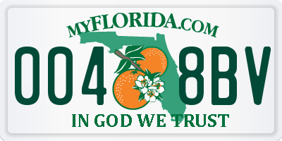 FL license plate 0048BV