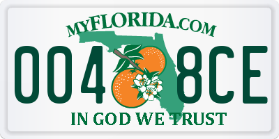 FL license plate 0048CE