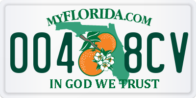 FL license plate 0048CV