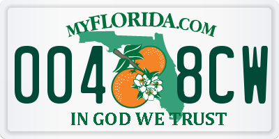 FL license plate 0048CW