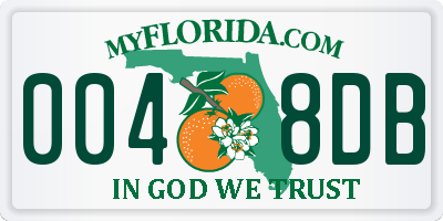 FL license plate 0048DB