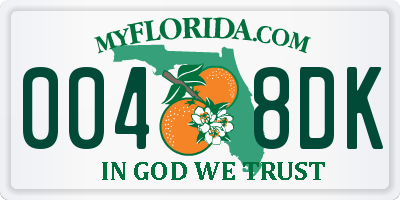 FL license plate 0048DK