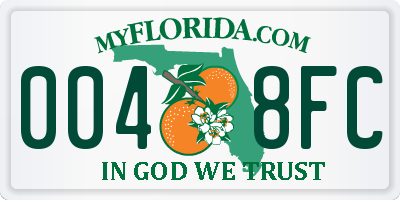FL license plate 0048FC