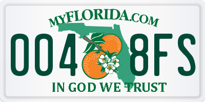 FL license plate 0048FS