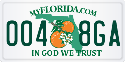 FL license plate 0048GA
