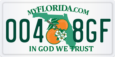 FL license plate 0048GF