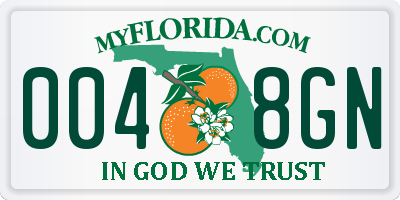 FL license plate 0048GN
