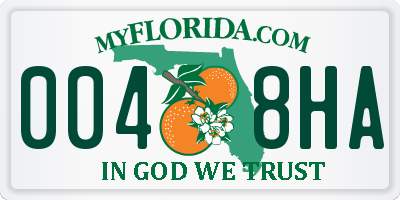 FL license plate 0048HA