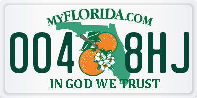 FL license plate 0048HJ