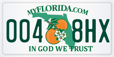 FL license plate 0048HX