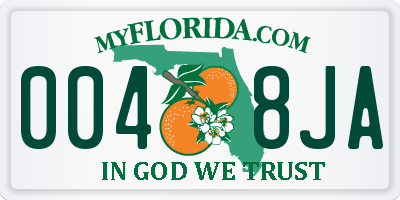 FL license plate 0048JA