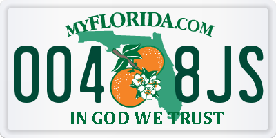 FL license plate 0048JS