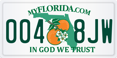 FL license plate 0048JW