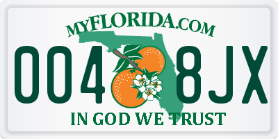 FL license plate 0048JX
