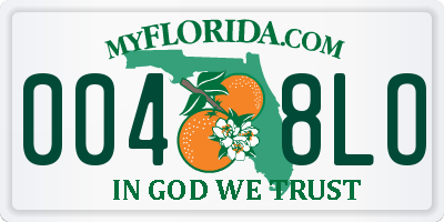 FL license plate 0048LO