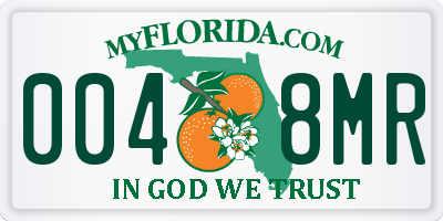 FL license plate 0048MR