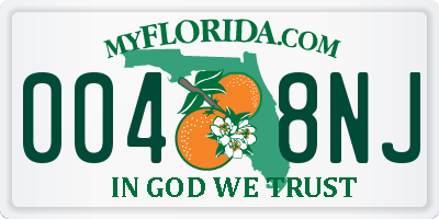 FL license plate 0048NJ