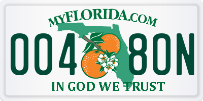FL license plate 0048ON