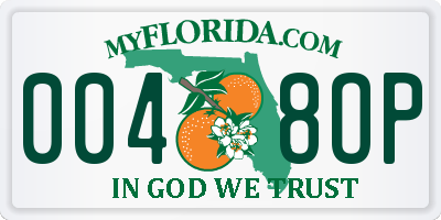 FL license plate 0048OP