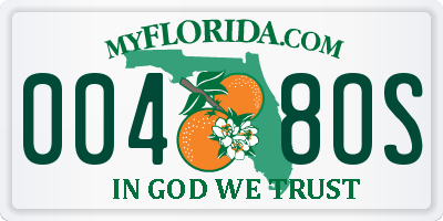 FL license plate 0048OS