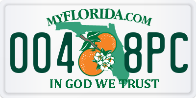 FL license plate 0048PC