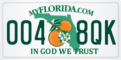 FL license plate 0048QK