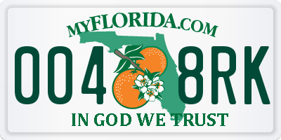 FL license plate 0048RK