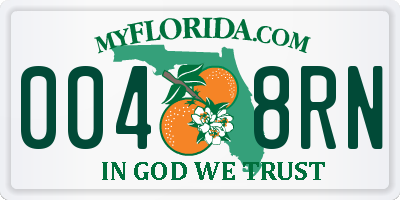 FL license plate 0048RN