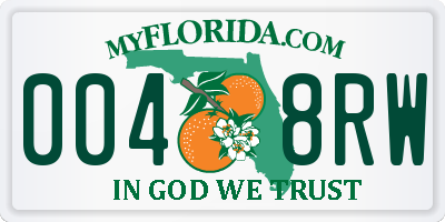 FL license plate 0048RW
