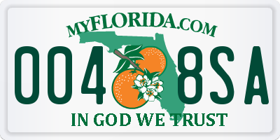 FL license plate 0048SA
