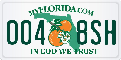 FL license plate 0048SH