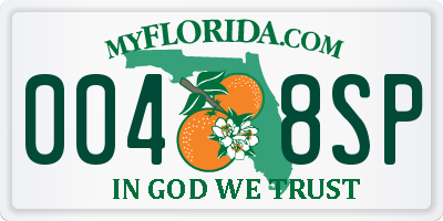 FL license plate 0048SP