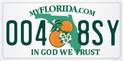 FL license plate 0048SY