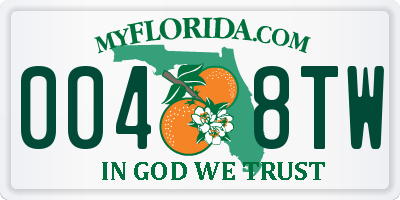 FL license plate 0048TW